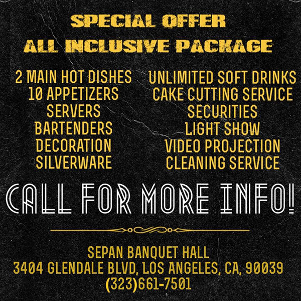 Sepan Banquet Hall Special Offer